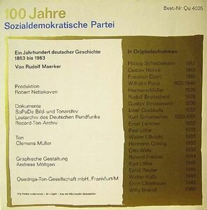 Rudolf Maerker - 100 Jahre SPD (Ein Jahrhundert Deutscher Geschichte 1863 Bis 1963)