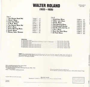 Walter Roland - (1933-1935)