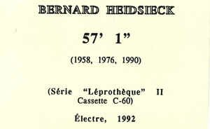 Bernard Heidsieck - 57′ 1″