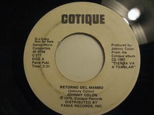 Johnny Colón - Retorno Del Mambo / Si Te Fuiste Y Que